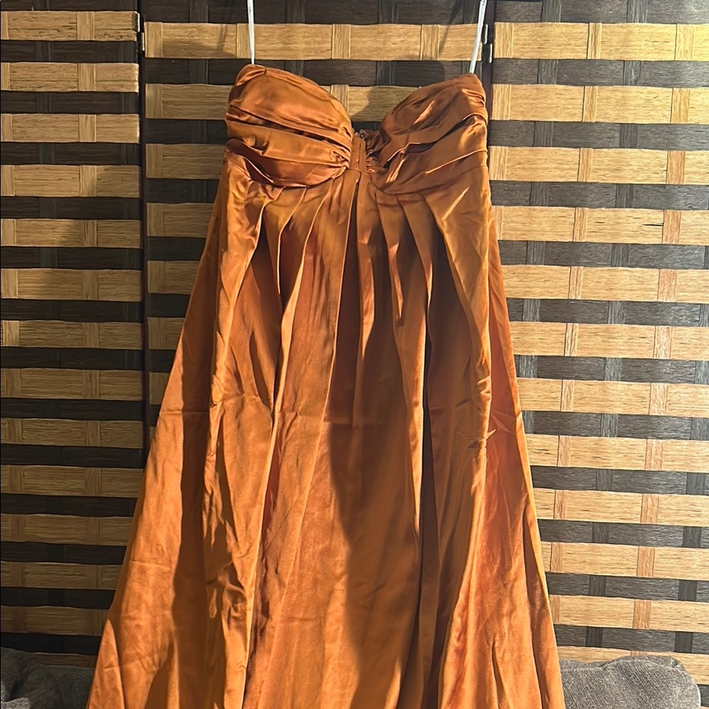 Elegant Orange Strapless Dress lulus size S NWOT